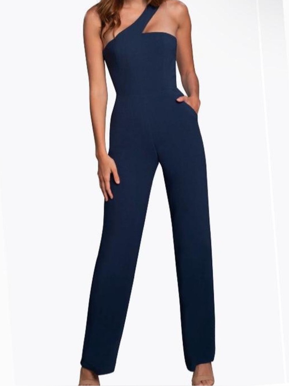 Navy wide-leg jumpsuit